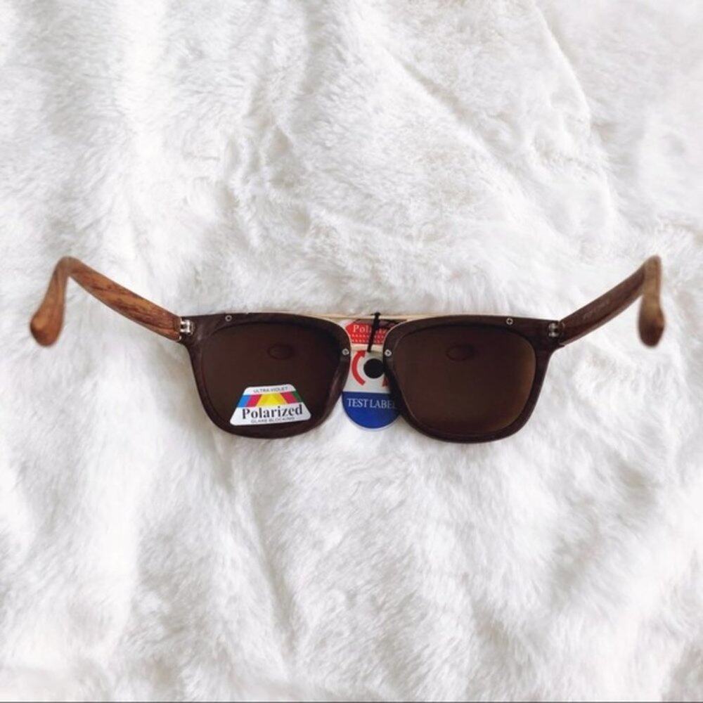 Lyle Dark Brown Wooden Polarized Sunglasses - Picture 8 of 9